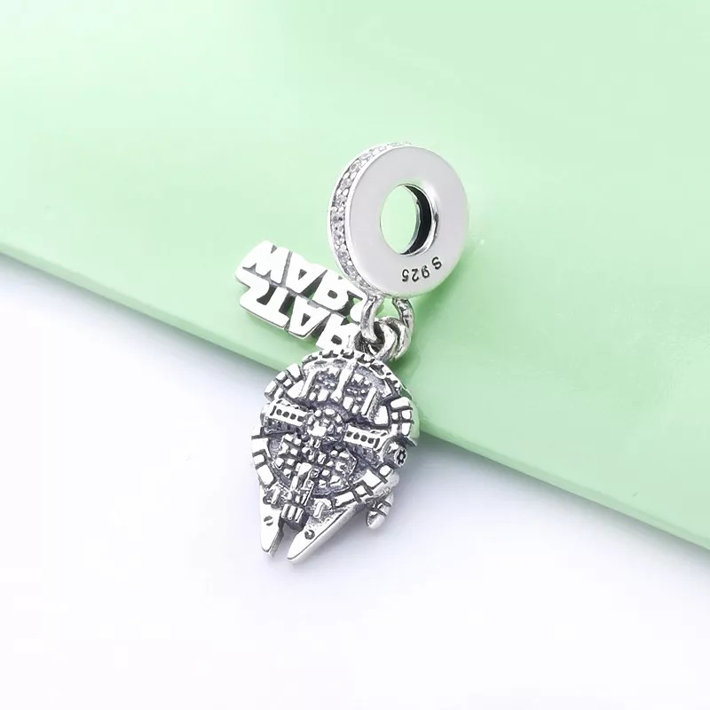 (immagine per) Charm pendente PANDORA Disney Darks Star Wars Millennium Falcon in argento - P40 - Visualizza 4