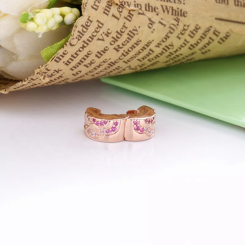 (immagine per) Clip PANDORA con inserto in silicone con motivo ventaglio rosa - 788153C01 - Visualizza 4