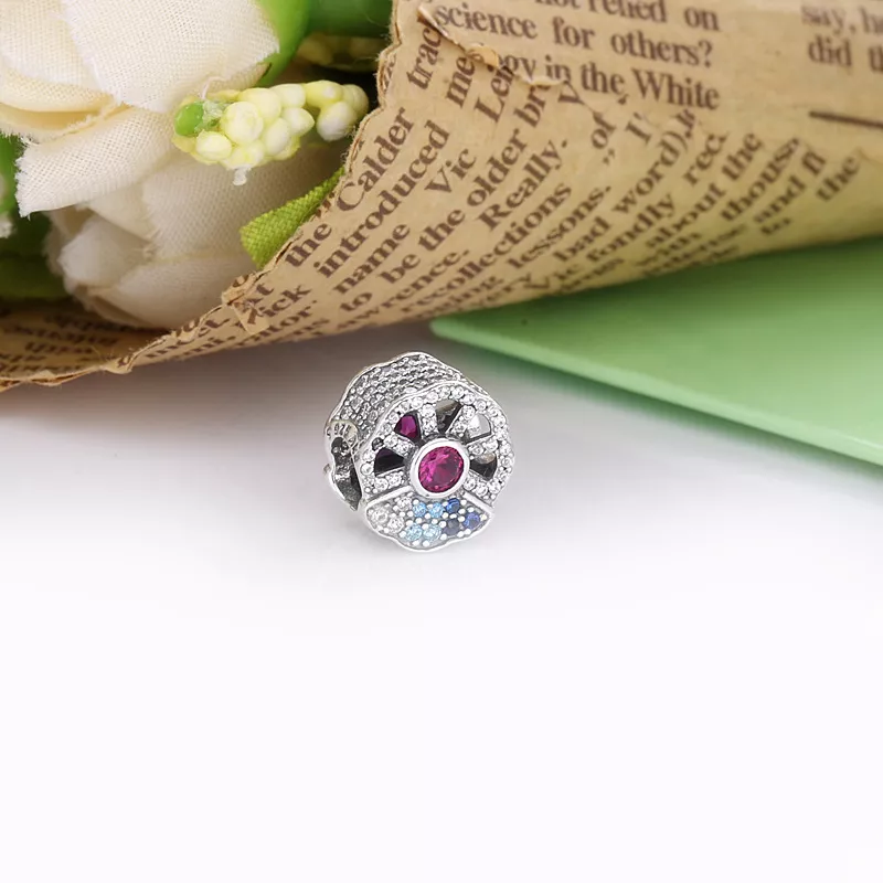 (immagine per) Charm PANDORA ventaglio blu e rosa - 798178CZMX - Visualizza 2