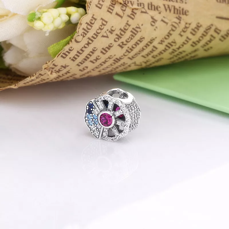 (immagine per) Charm PANDORA ventaglio blu e rosa - 798178CZMX - Visualizza 3