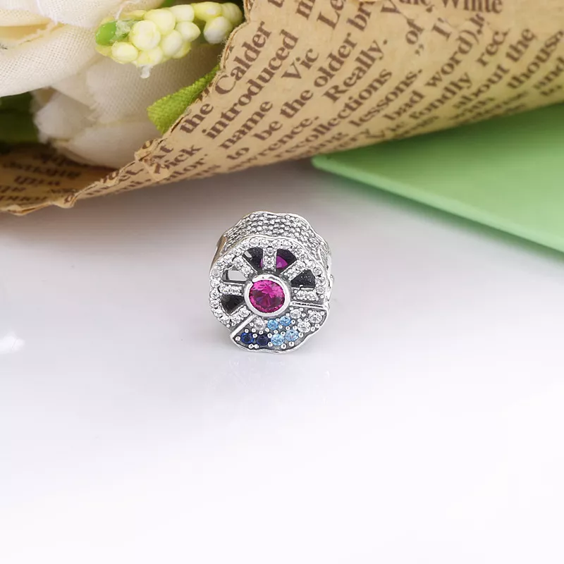 (immagine per) Charm PANDORA ventaglio blu e rosa - 798178CZMX - Visualizza 5