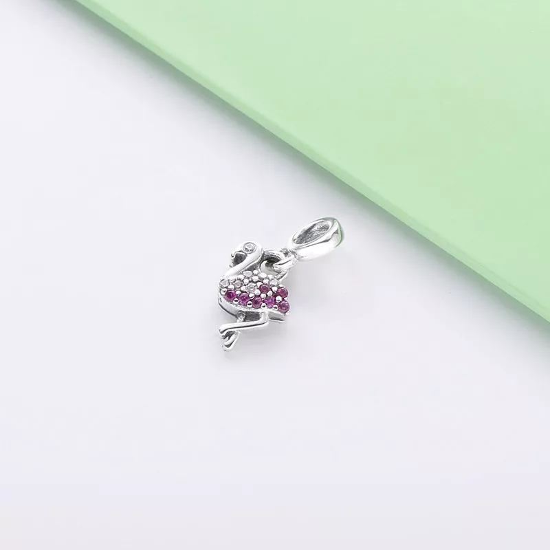 (immagine per) Mini Charm pendente PANDORA Il mio fenicottero rosa - 798982C01 - Visualizza 2