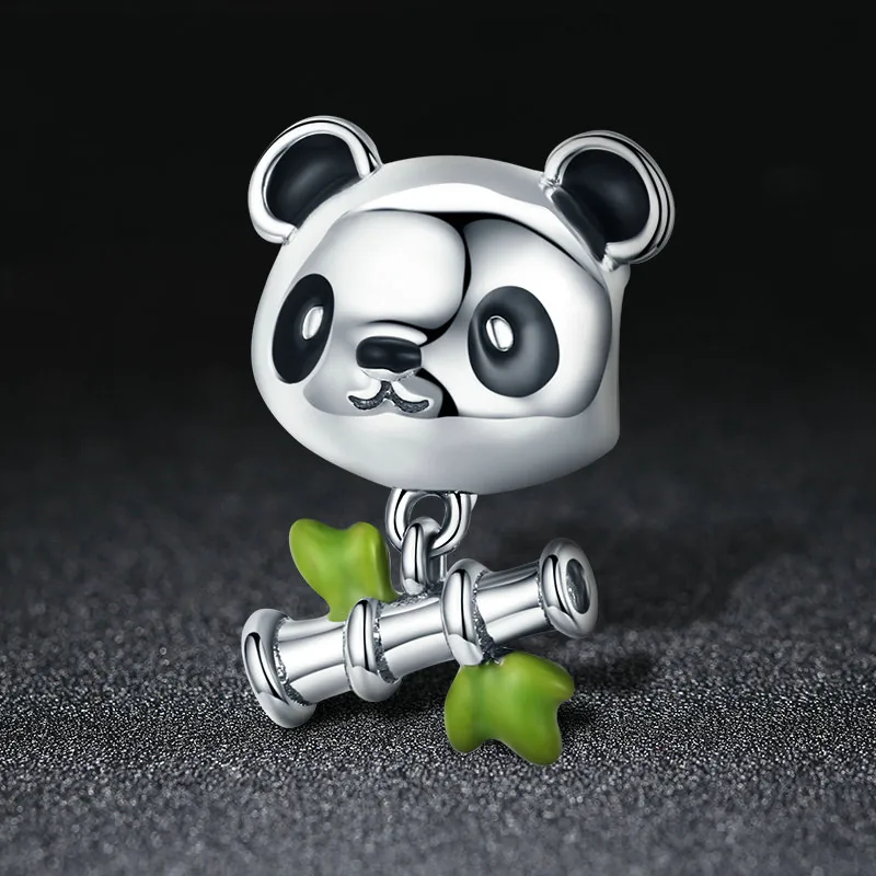 (immagine per) Charm tipo Pandora Panda ama mangiare il bambù - SCC325 - Visualizza 3