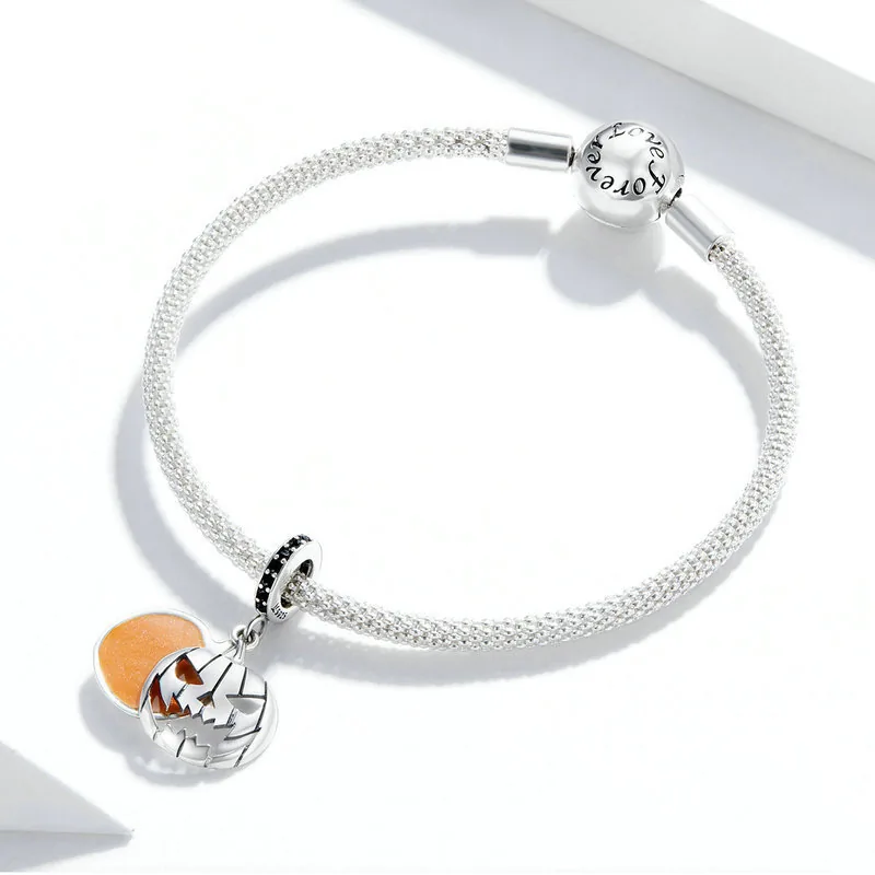 (immagine per) Charm Pendente tipo Pandora Faccina di zucca malvagia di Halloween - SCC1620 - Visualizza 2