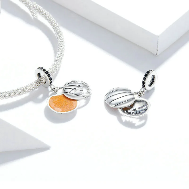 (immagine per) Charm Pendente tipo Pandora Faccina di zucca malvagia di Halloween - SCC1620 - Visualizza 3
