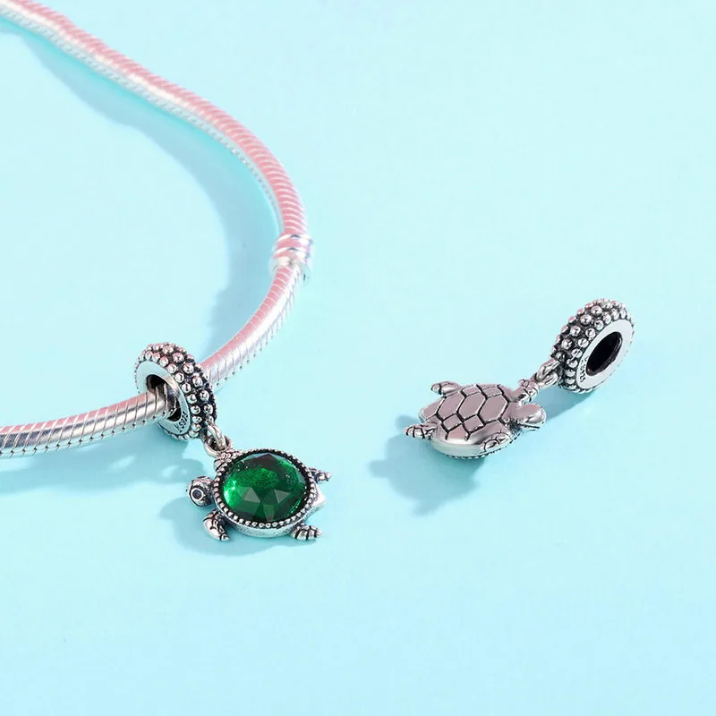 (immagine per) Charm Pendente tipo Pandora tartaruga verde - SCC281 - Visualizza 2