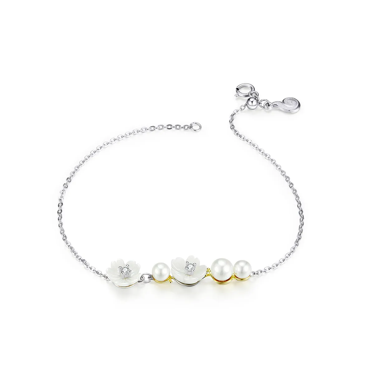 bracciale tipo pandora fioritura bsb024