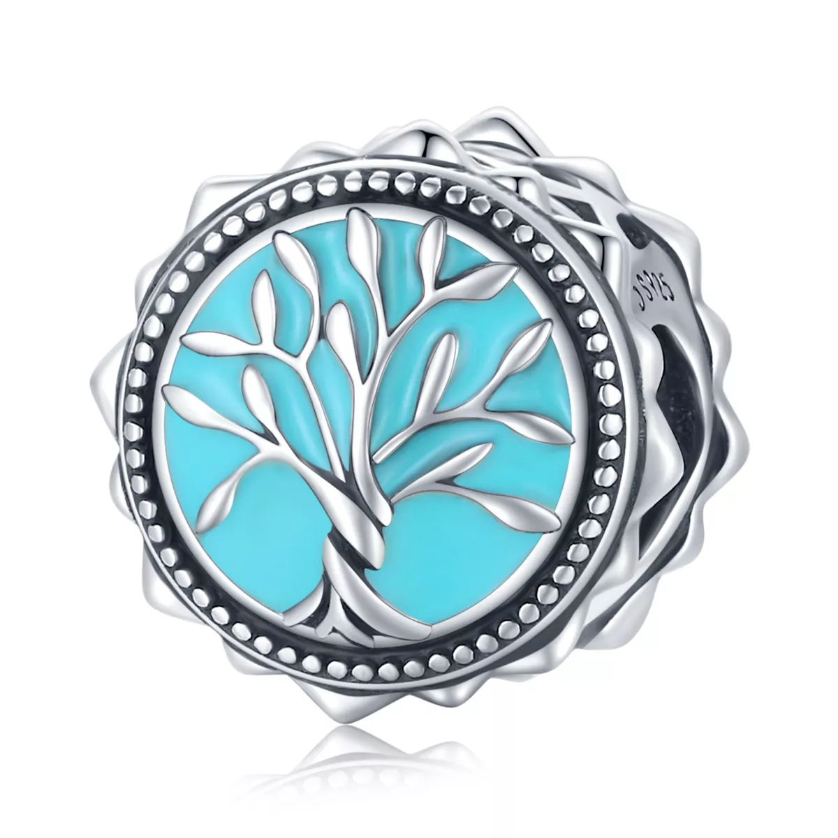 charm tipo pandora albero della vita blu bsc503
