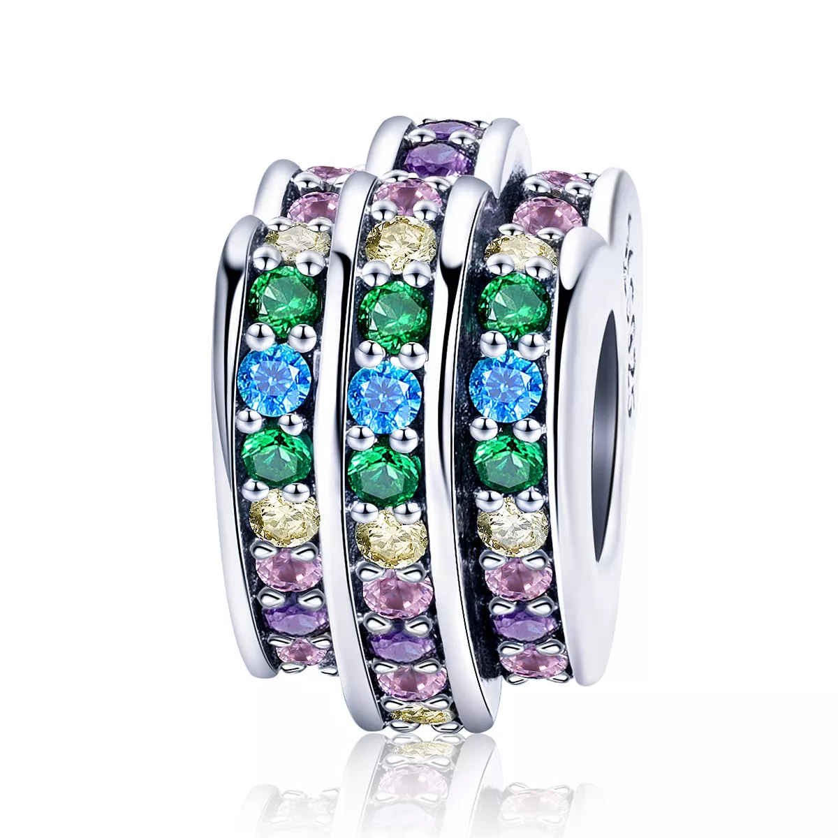 charm tipo pandora cuore arcobaleno scc725