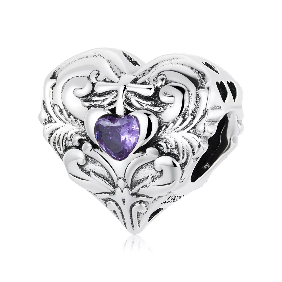 charm tipo pandora cuore retrò scc2158
