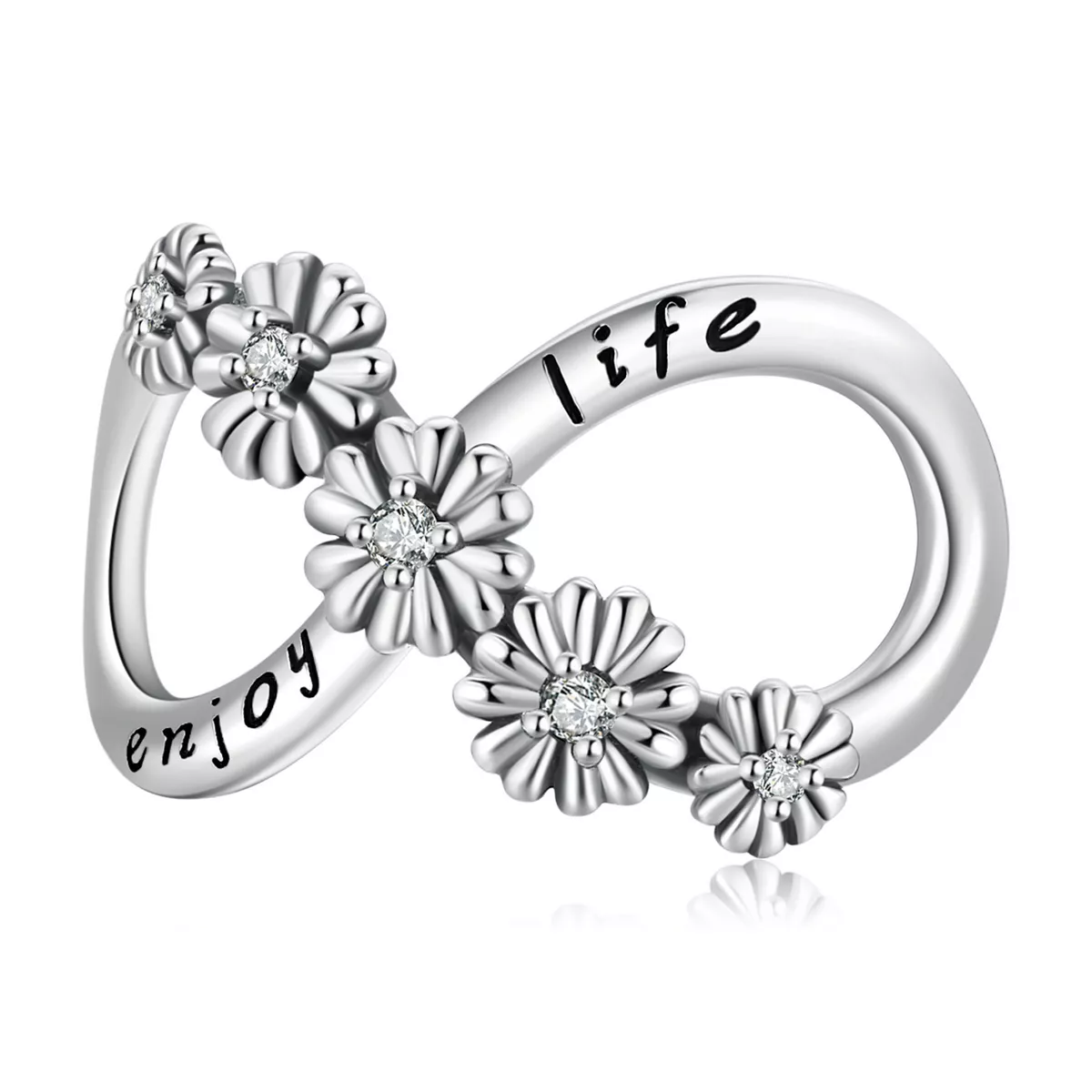 charm tipo pandora fiori infiniti scc2099