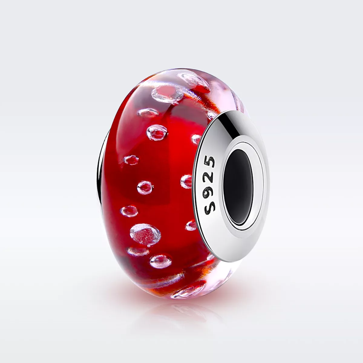 charm tipo pandora vetro di murano rosso scz027