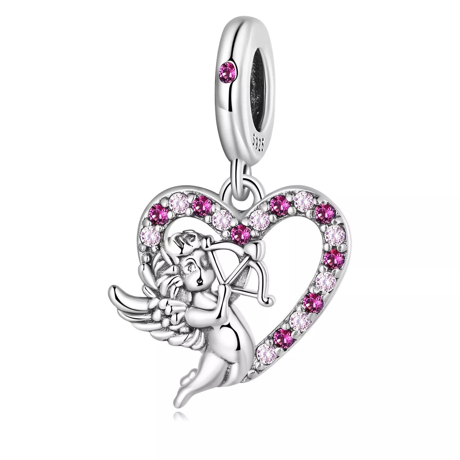 charm pendente tipo pandora cuore di cupido scc2324