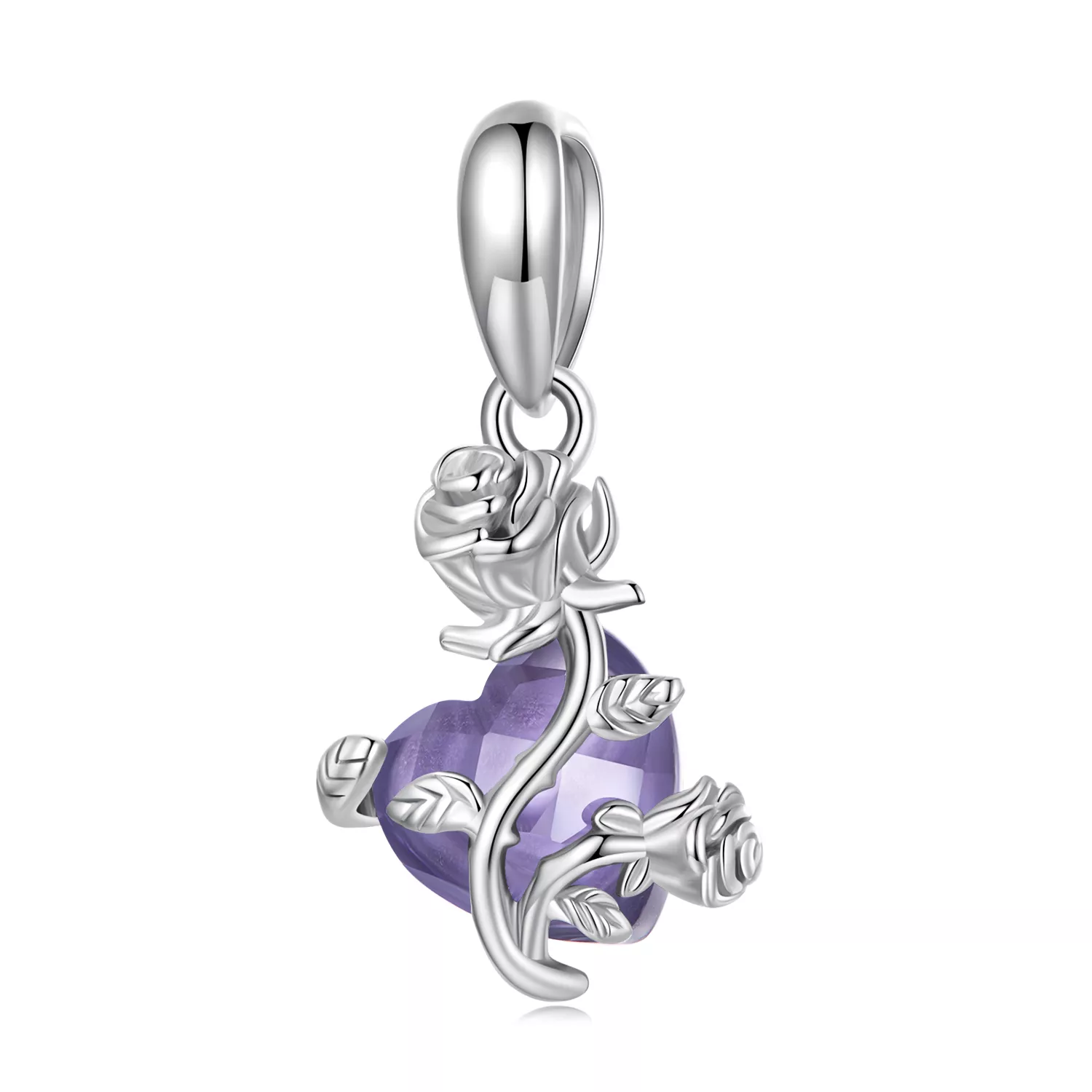 charm pendente tipo pandora cuore rosa bsc661