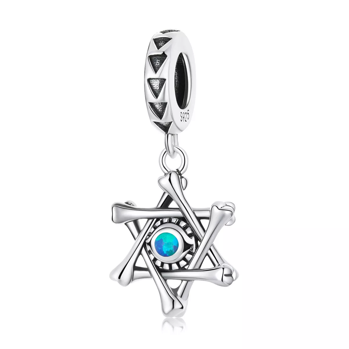 charm pendente tipo pandora esagramma devil eye scc2174