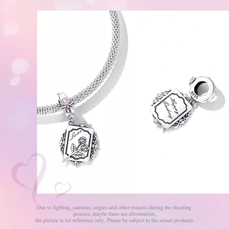 (immagine per) Charm Pendente tipo Pandora Invito Rosa - SCC2262 - Visualizza 3