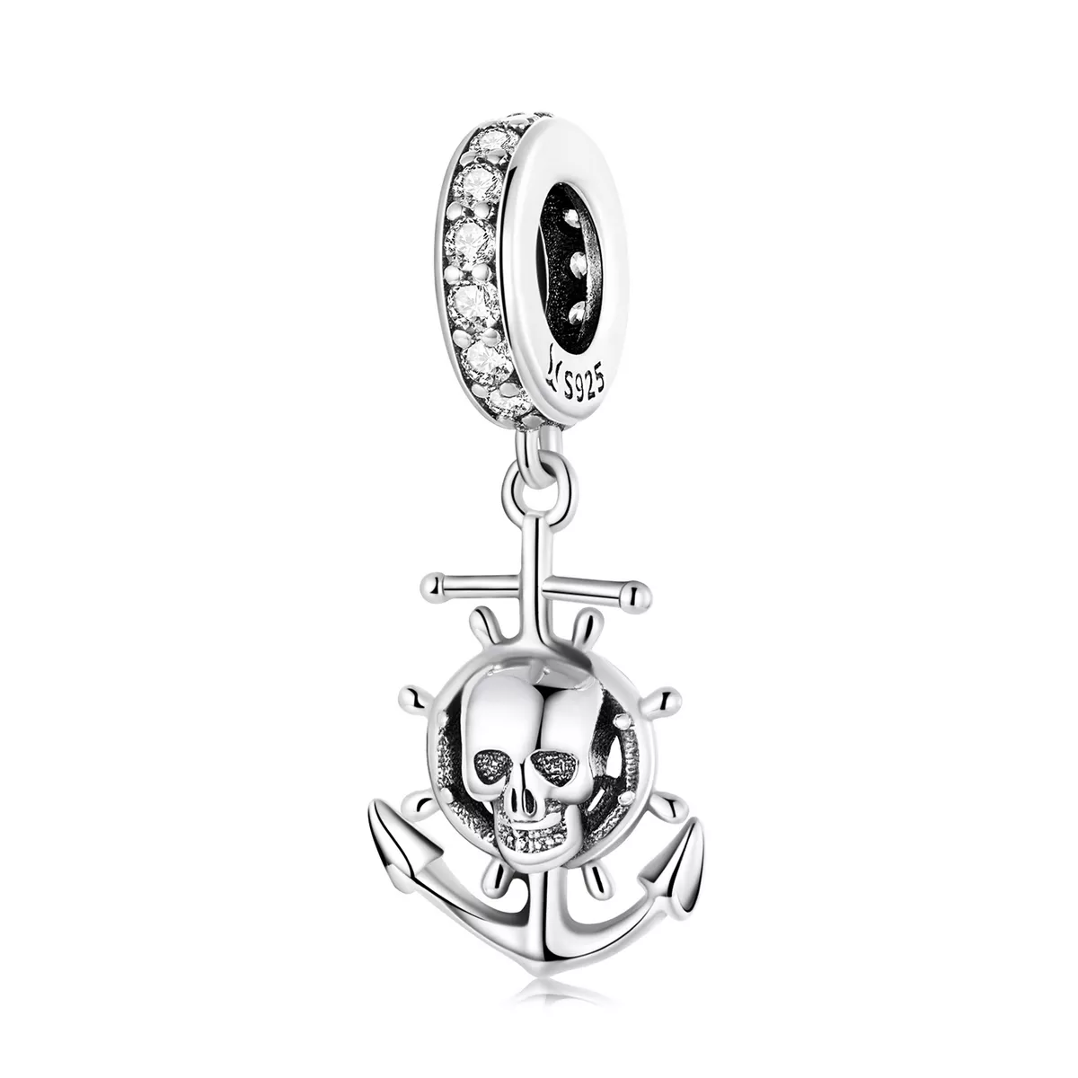 charm pendente tipo pandora world travel nave pirata scheletro scc2030