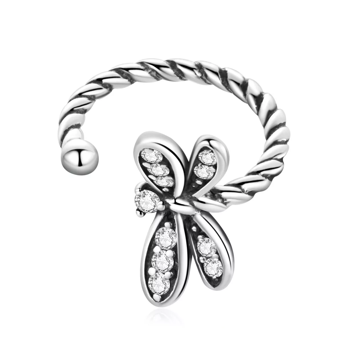 orecchio clip tipo pandora delicata libellula sce1295