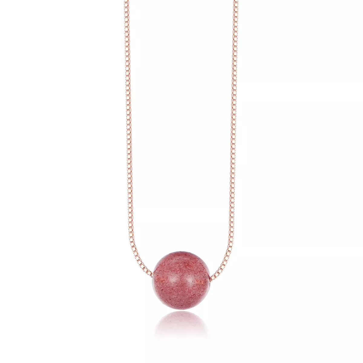 collana tipo pandora cristallo di fragola naturale bsn096