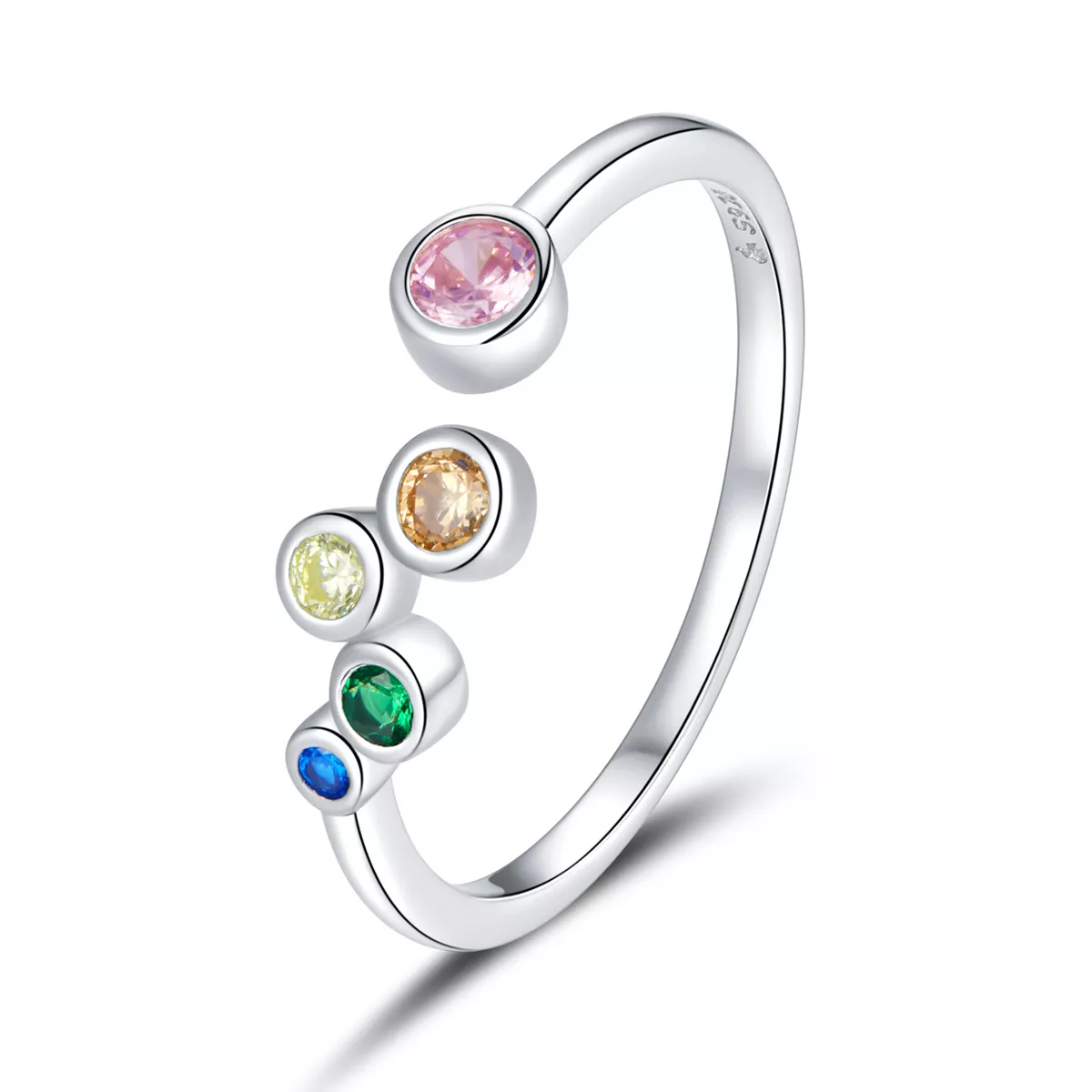 anello aperto tipo pandora bolle colorate bsr149