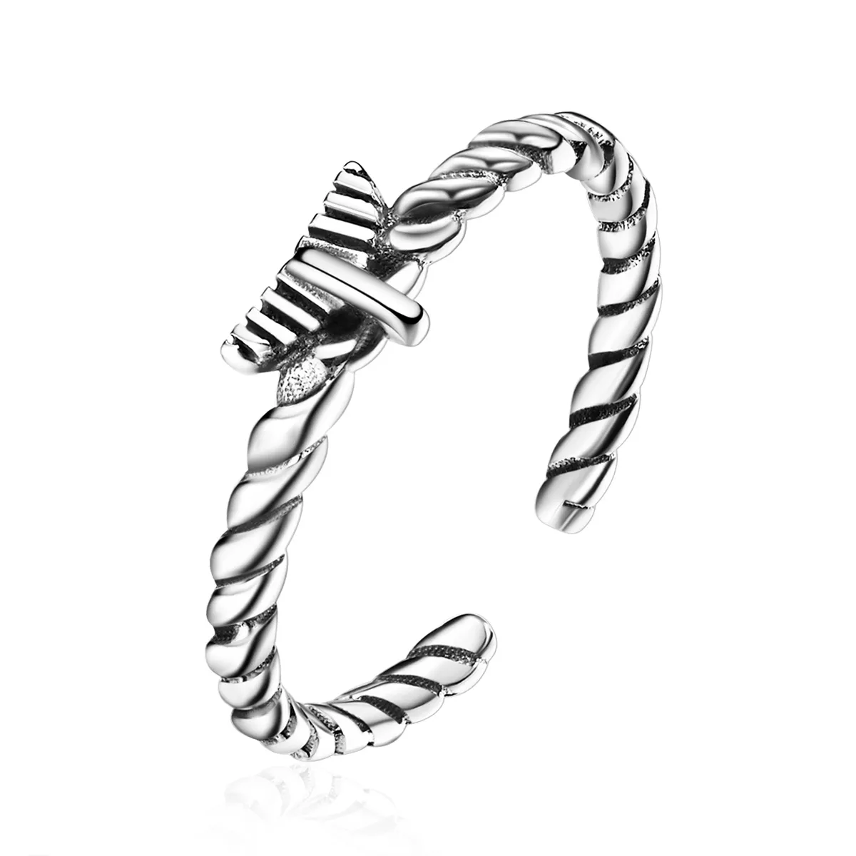 anello aperto tipo pandora corda di canapa nostalgica retrò vsr064