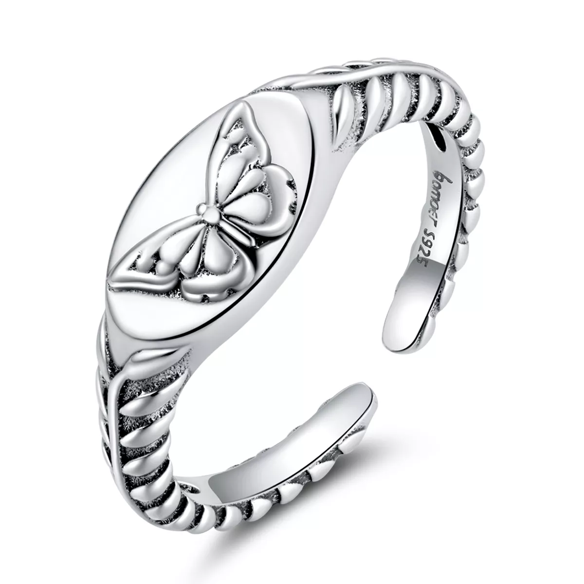 anello aperto tipo pandora farfalla retrò bsr200