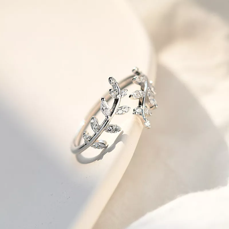 (immagine per) Anello aperto tipo Pandora Foglie delicate - BSR241-A - Visualizza 2