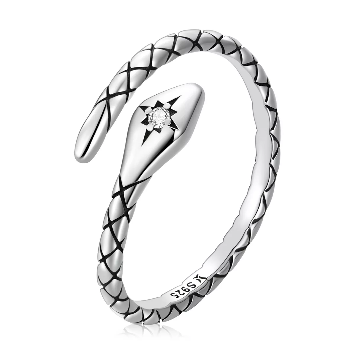 anello aperto tipo pandora serpente spirito retrò scr798