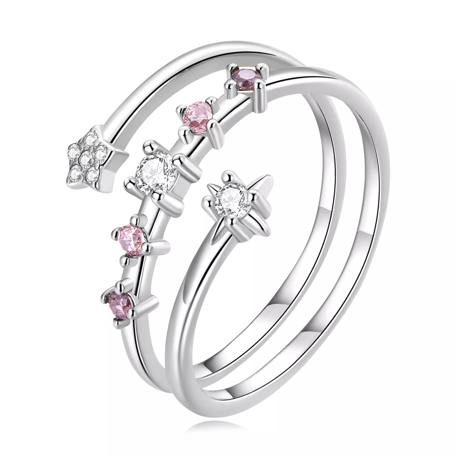 anello aperto tipo pandora stelle multistrato bsr310