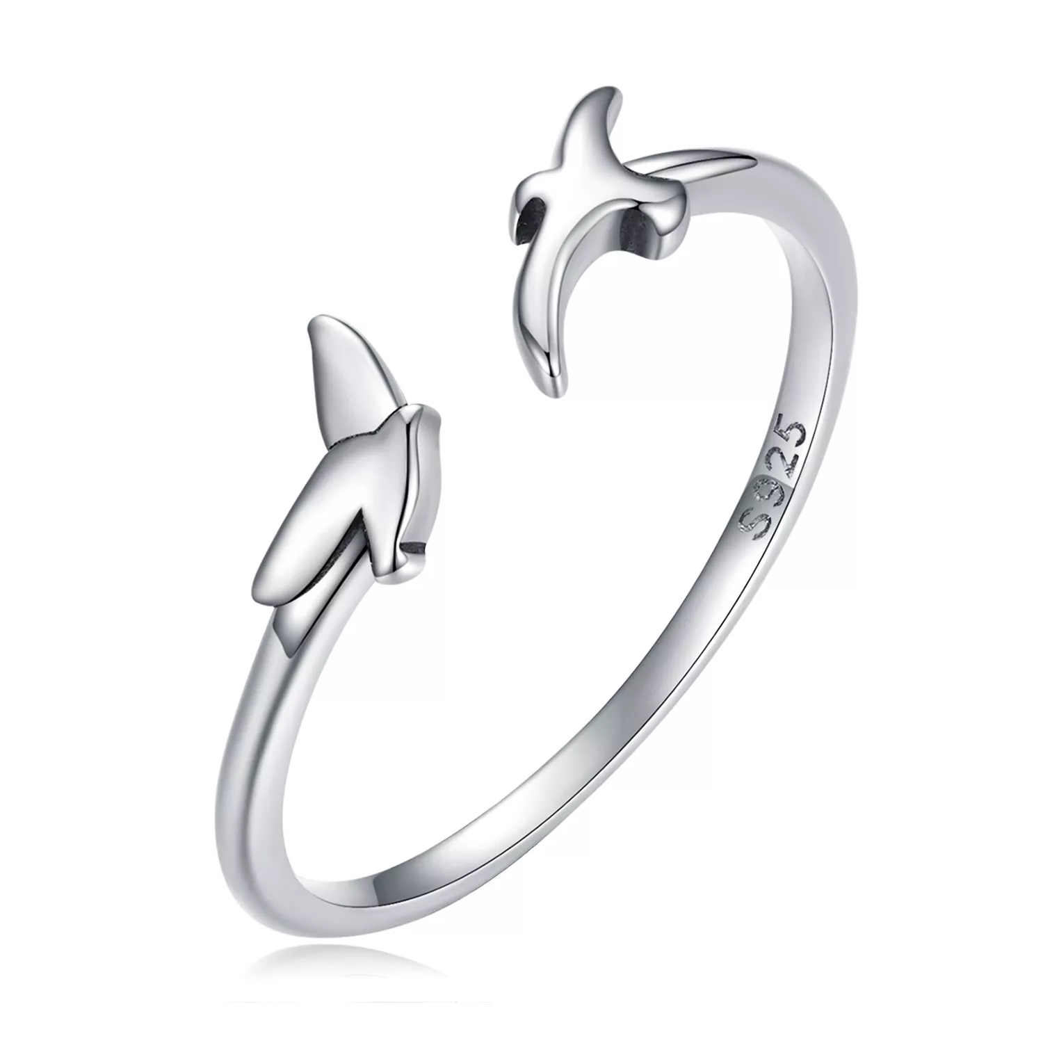 anello aperto tipo pandora uccello scr869