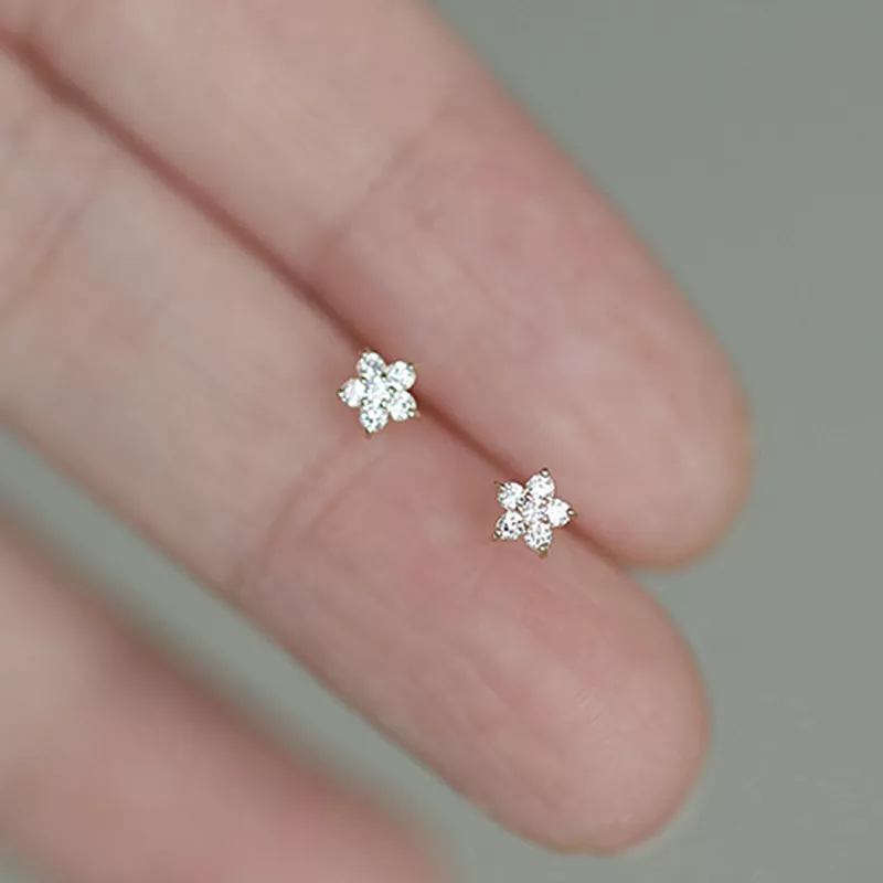 (immagine per) Orecchini a Lobo tipo Pandora Mini Fiore - BSE598-B - Visualizza 3