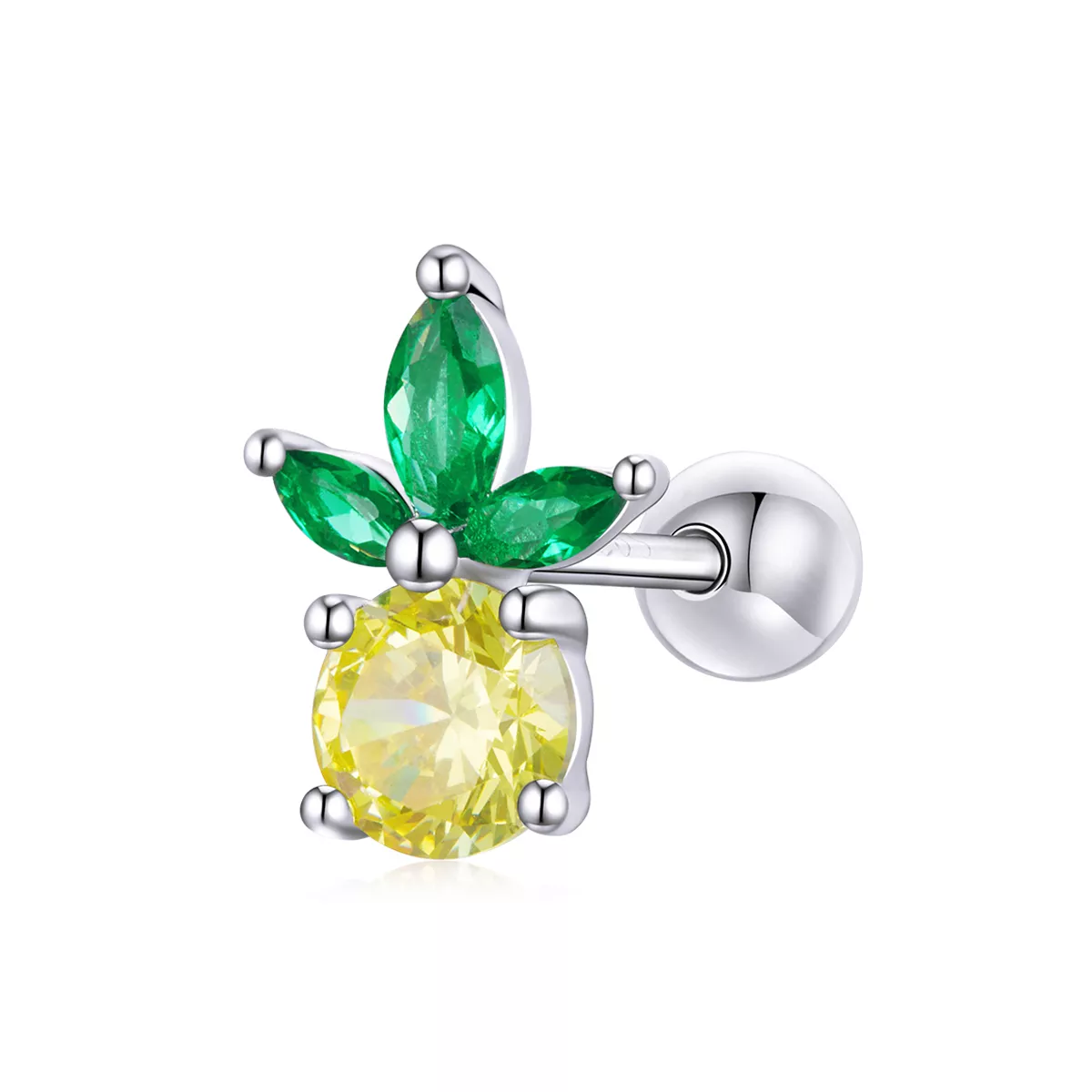 orecchini a lobo tipo pandora tesoro estivo ananas bse490