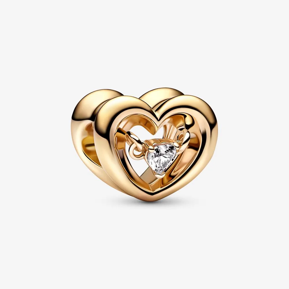 pandora ciondolo cuore radiante e pietra galleggiante 762493c01