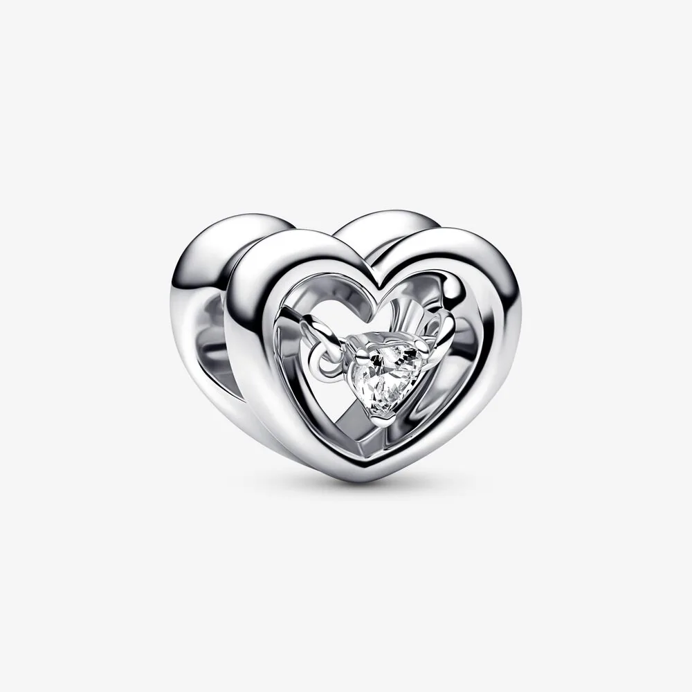 pandora ciondolo cuore radiante e pietra galleggiante 792493c01