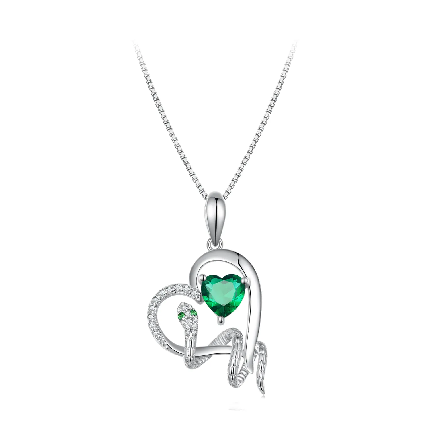 collana stile pandora con esclusivo serpente che si avvolge a forma di cuore bsn327