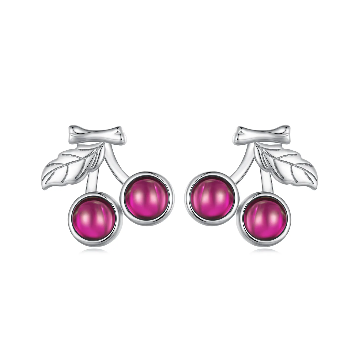 orecchini a bottone pandora style con ciliegie sce1604