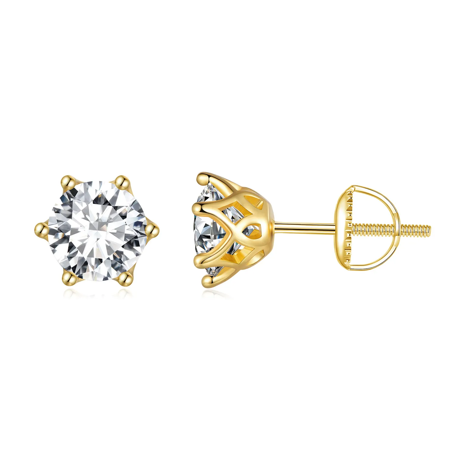 Hiqmic Orecchini A Perno Argento 925 Con Stelle E Luna – Placcati Oro Bianco, Regalo Con Scatola