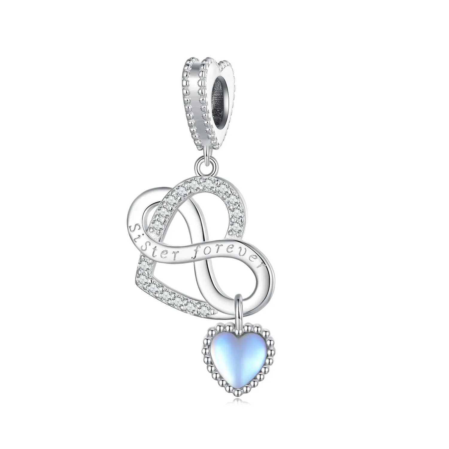 pendente ciondolo a forma di cuore stile pandora per sorella bsc860