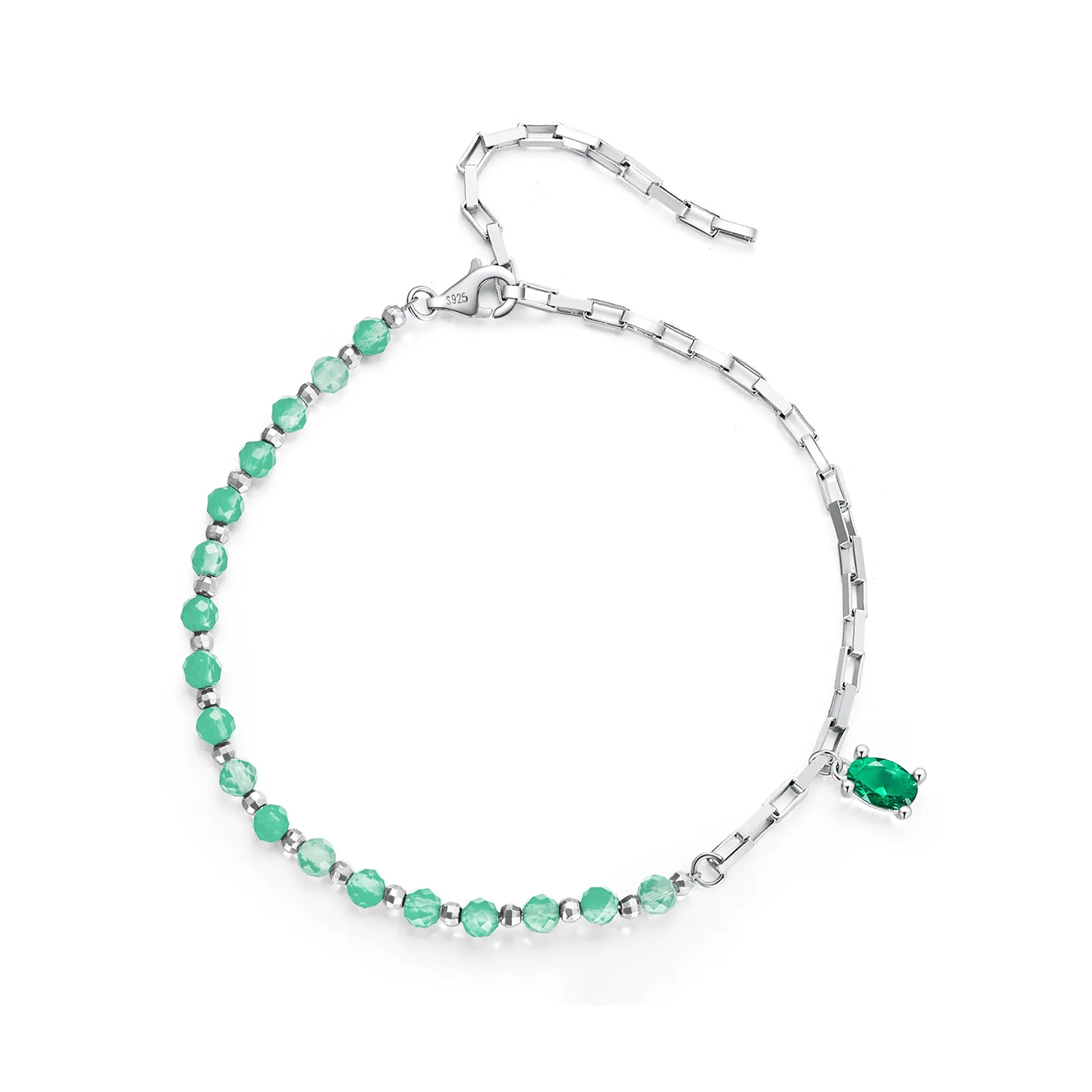braccialetto verde stile pandora bsb128