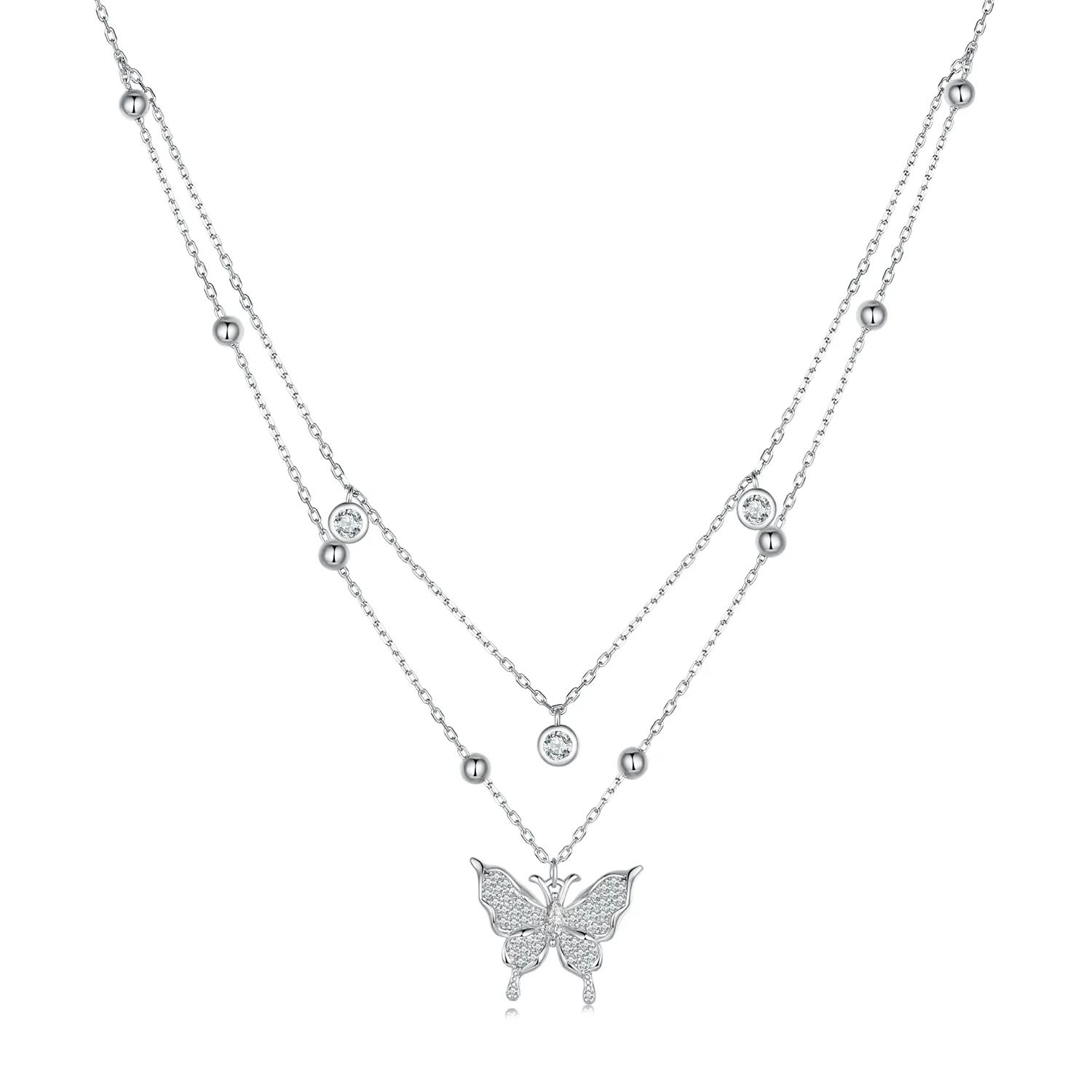 collana a doppia catena di stile pandora bsn308