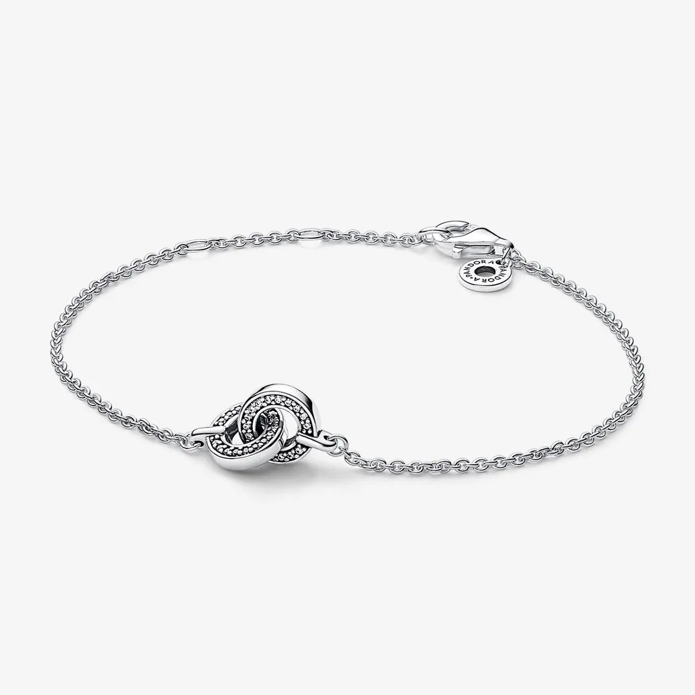 braccialetto pandora signature intertwined pavé chain 592742c01