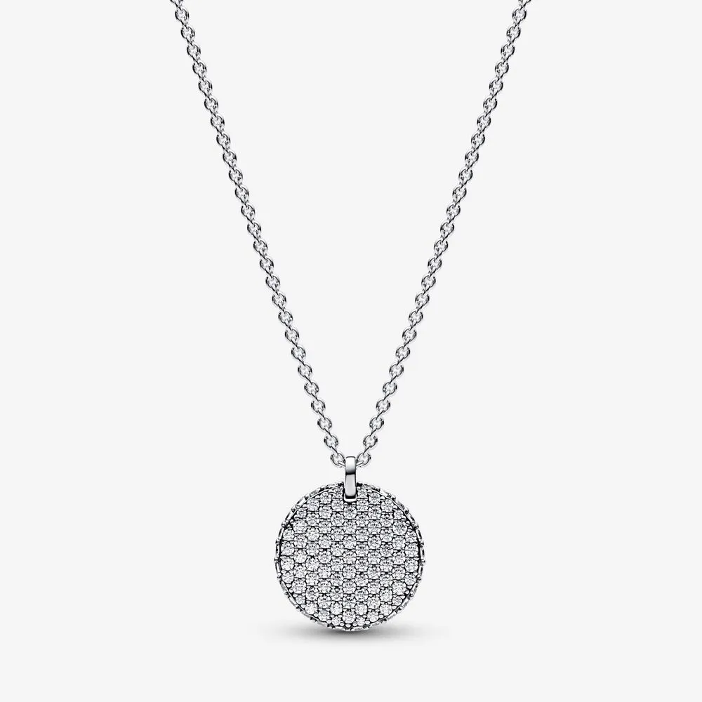 collana con ciondolo rotondo pandora timeless pavé 392632c01 45