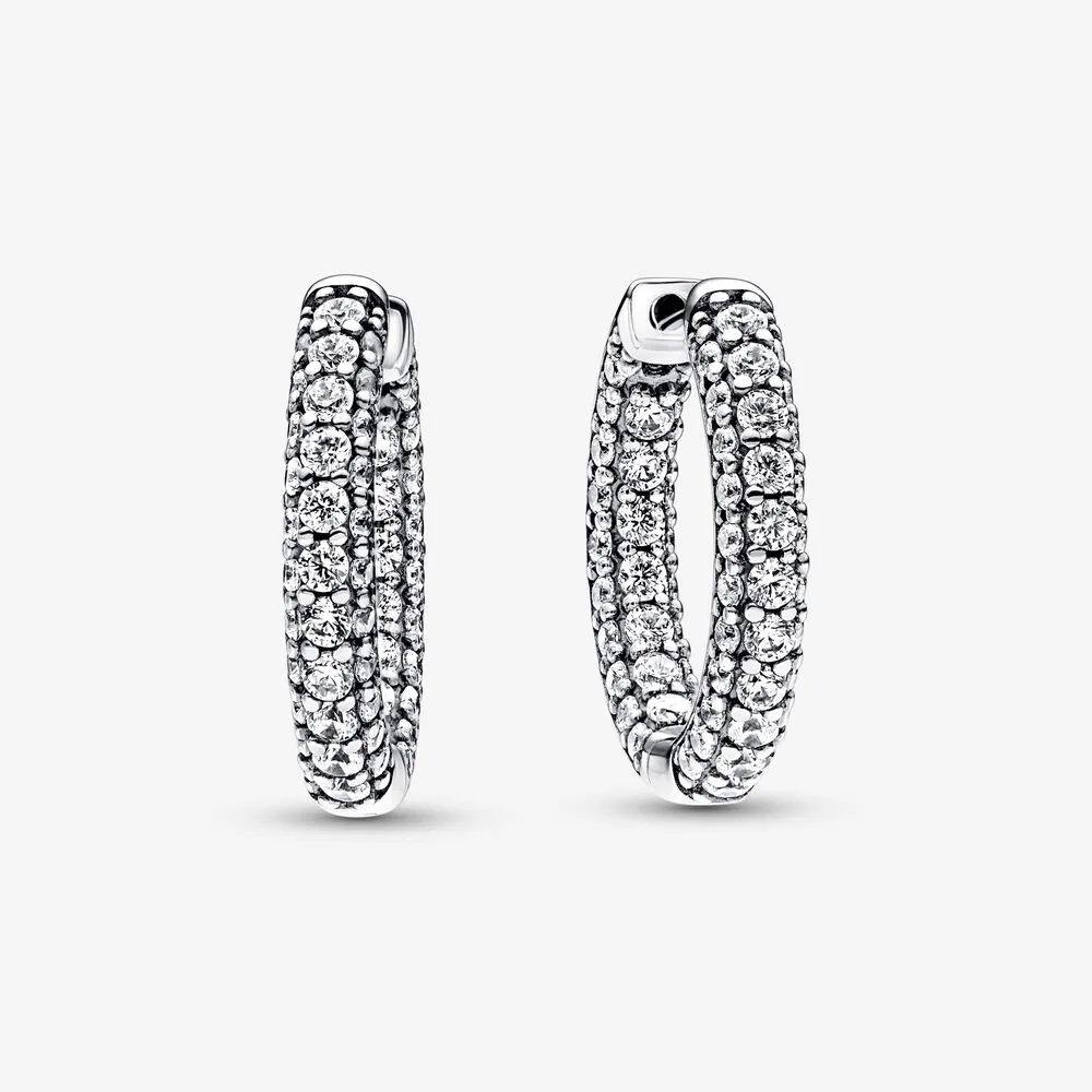 orecchini cerchio singolo con pavé pandora timeless 292624c01