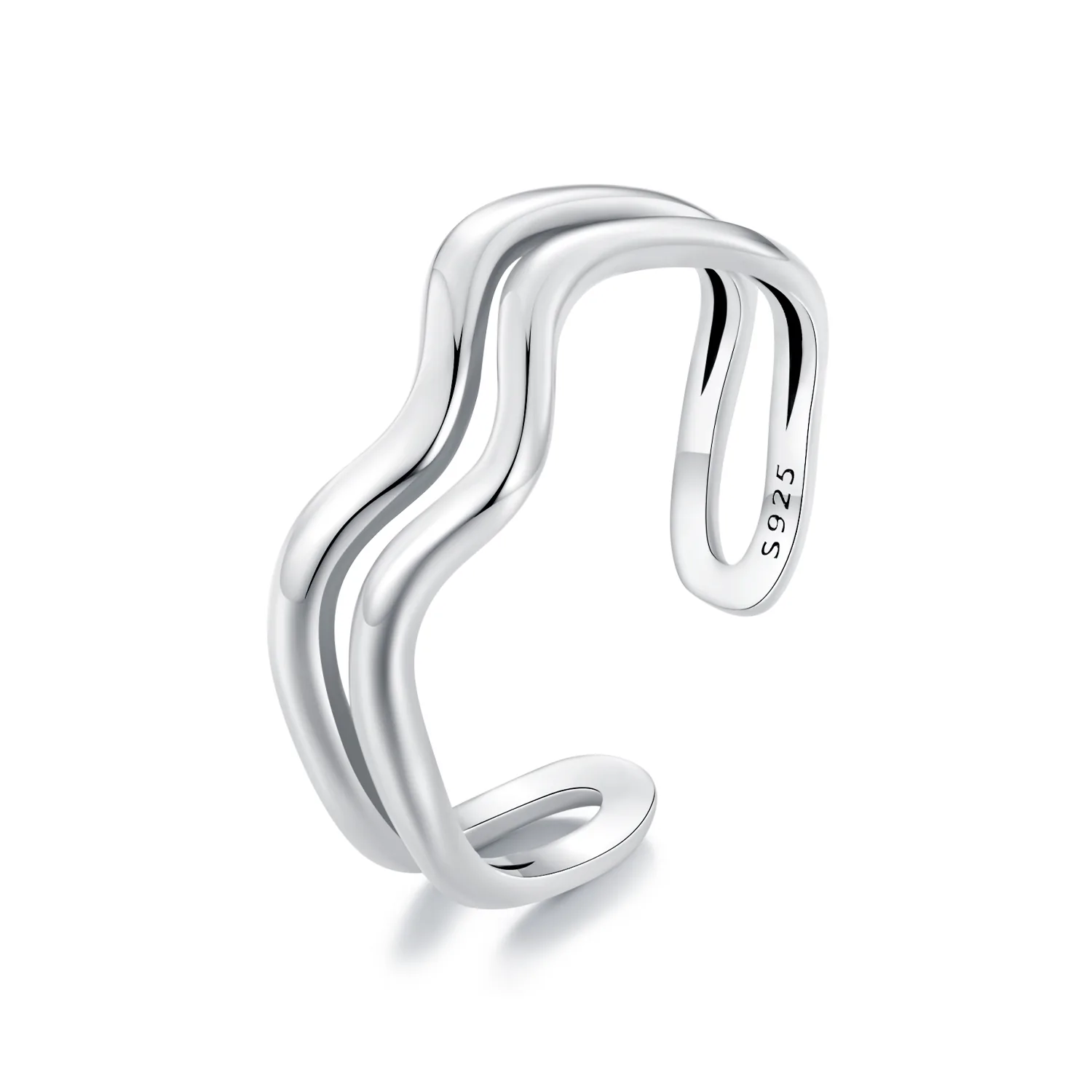 anello a doppio strato con motivo donda in stile pandora scr968 e