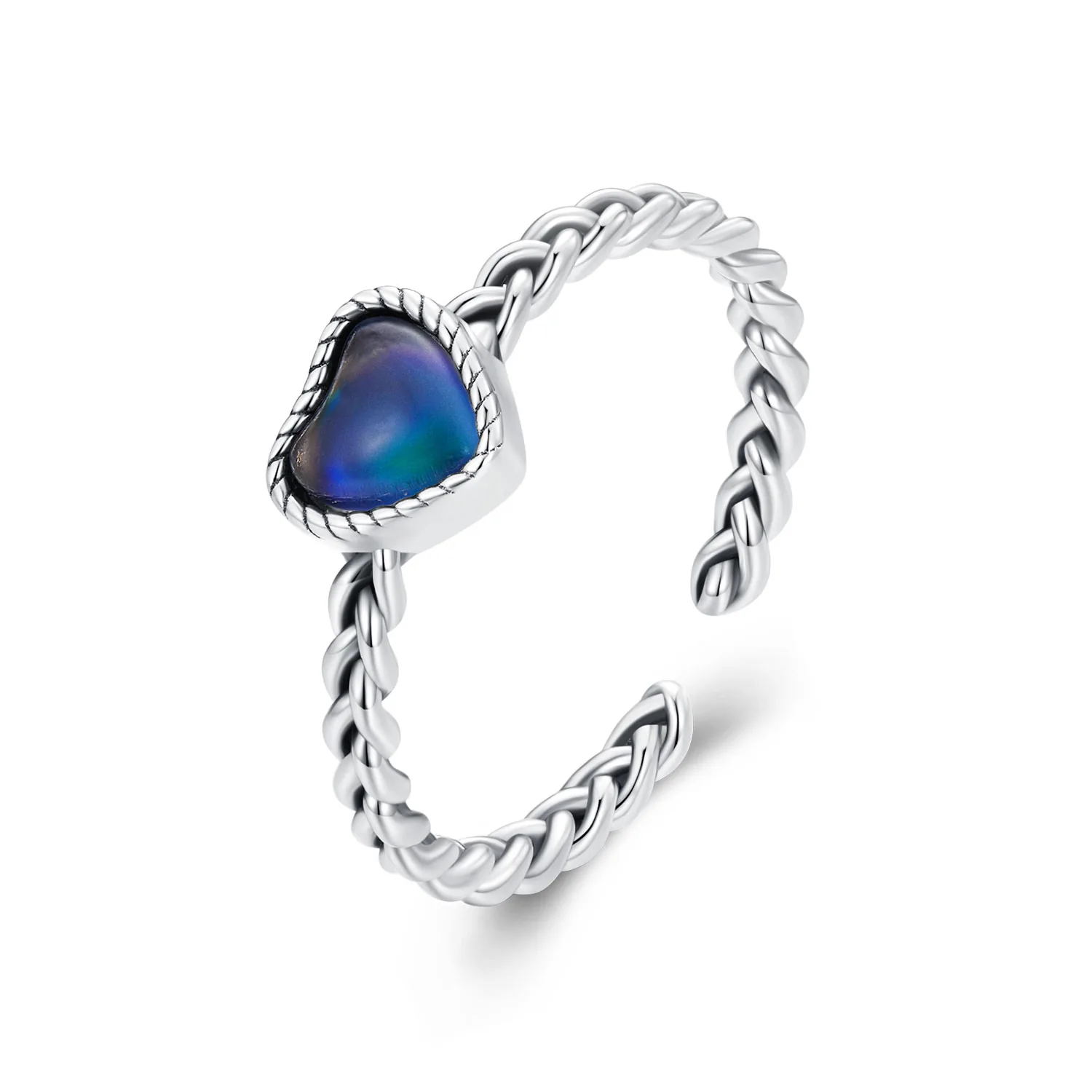anello a forma di cuore semplice con twist stile pandora scr956