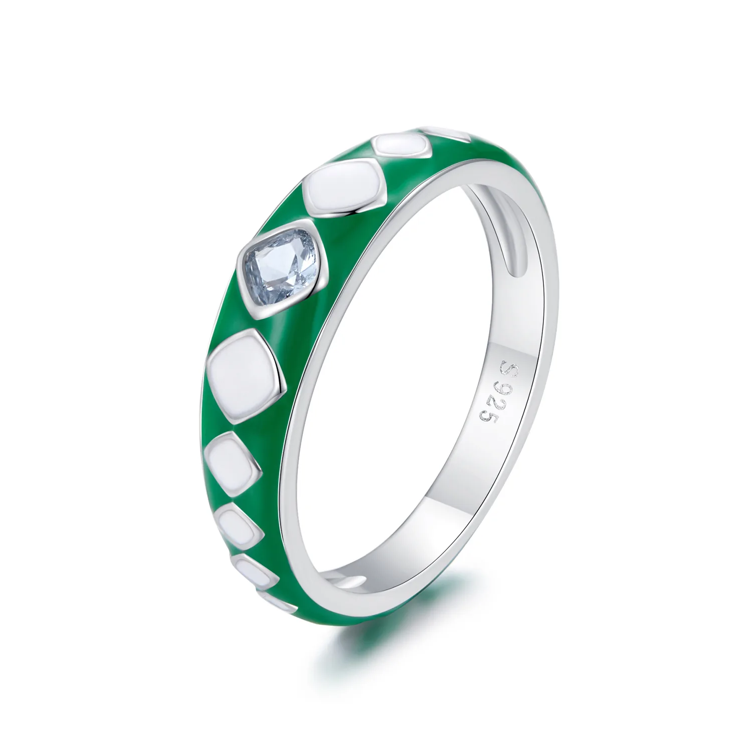 anello di stile pandora con motivo a diamante scr942