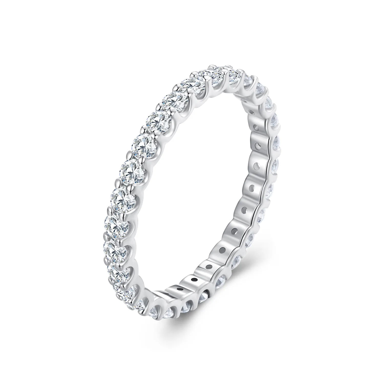 anello in stile pandora con moissanite msr034