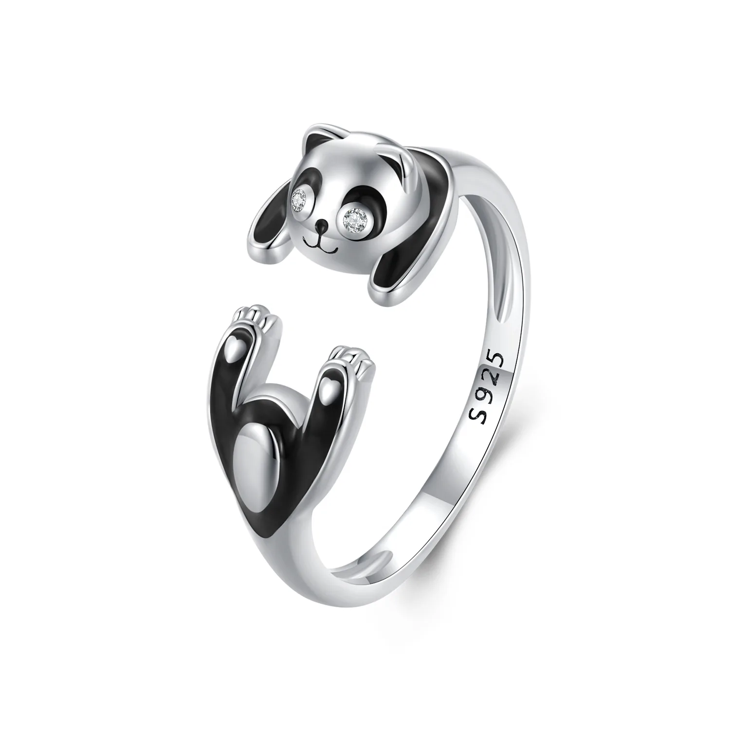 anello stile pandora con panda scr969 e