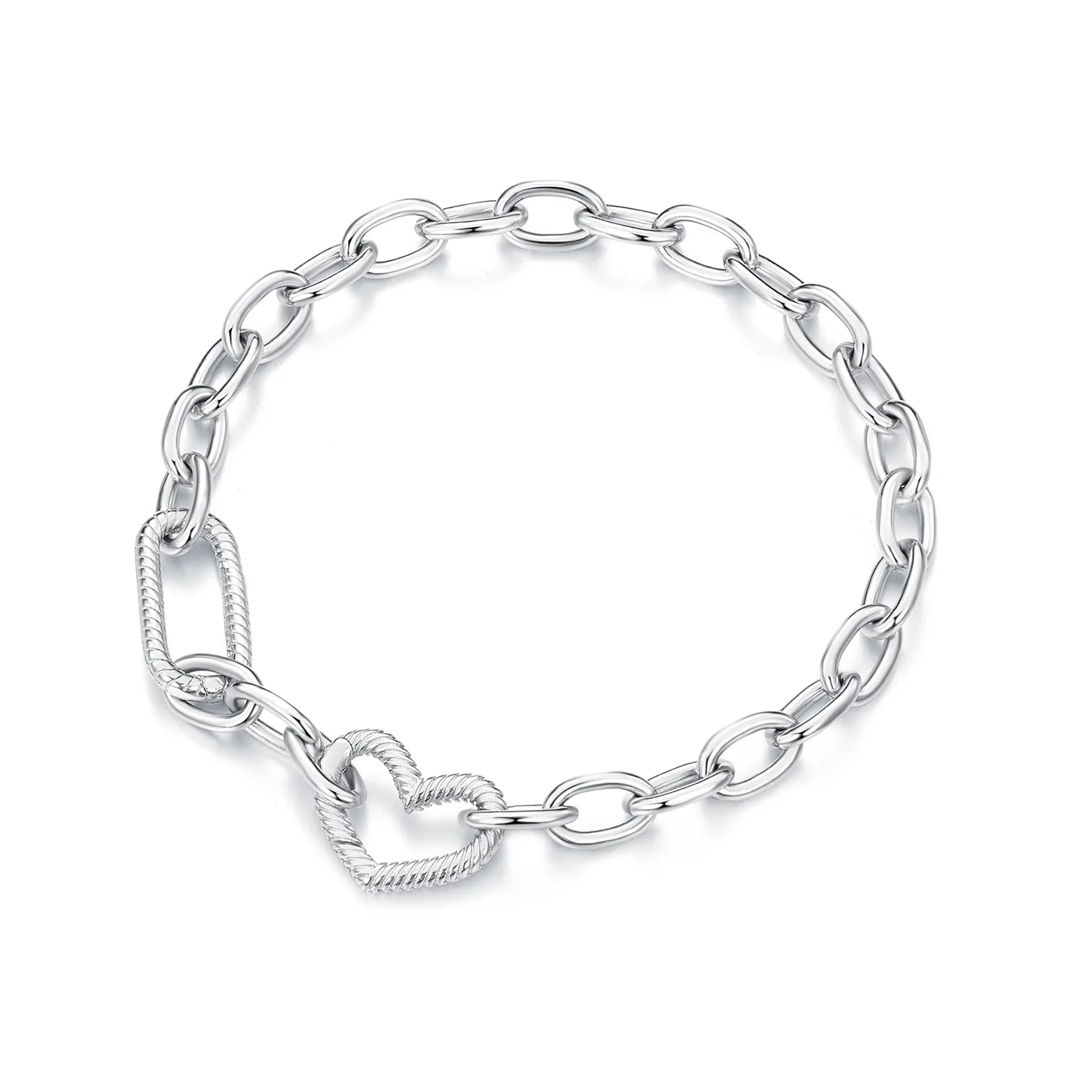 braccialetto a catena a cuore stile pandora scb258