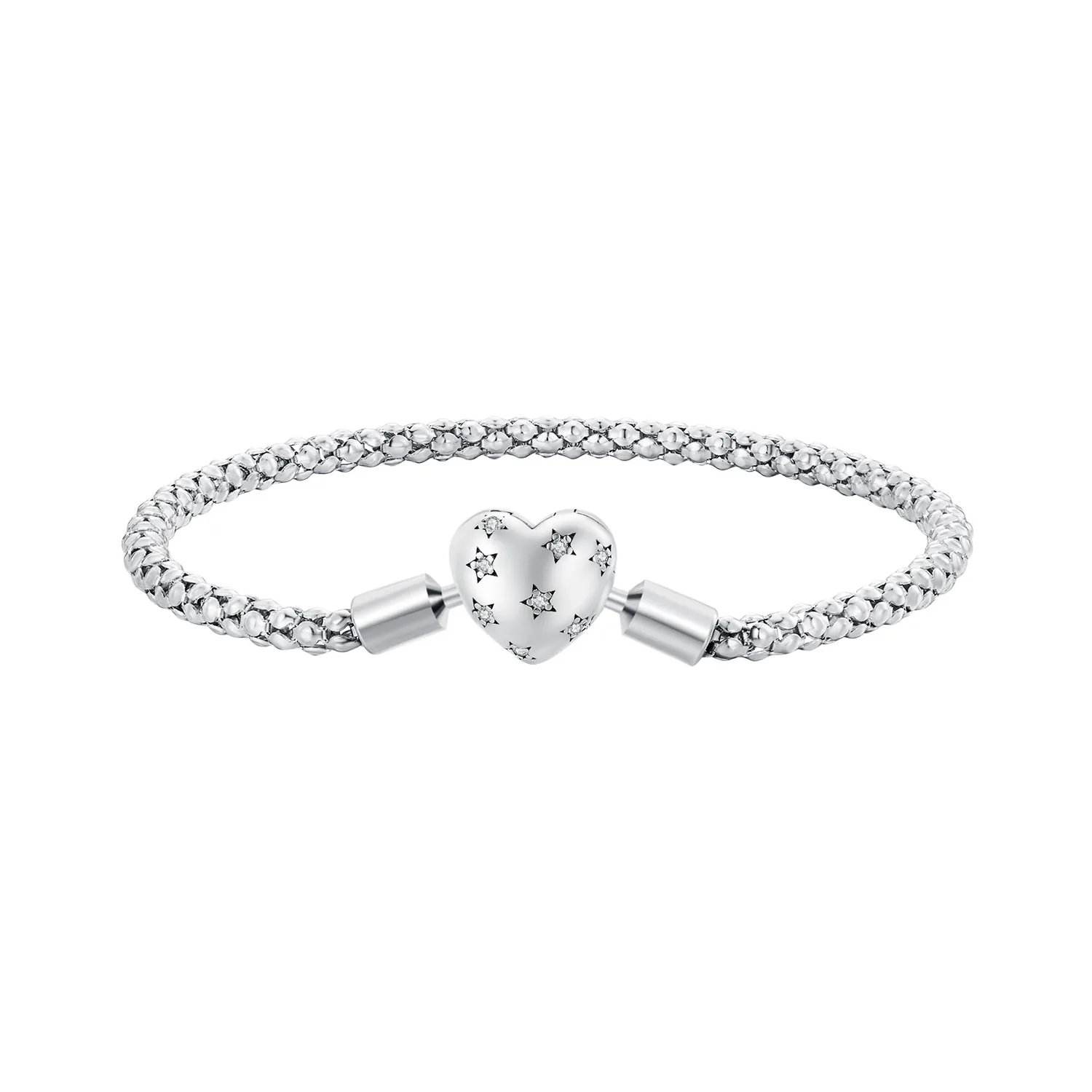1 pezzo Braccialetto in argento sterling 925 a forma di cuore con